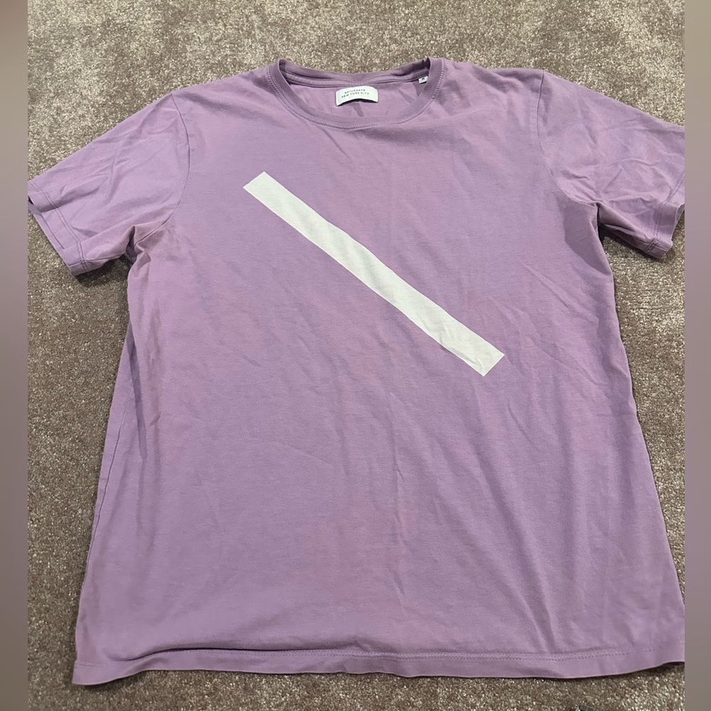 Saturdays NYC Purple and White Slash Minimalist Design